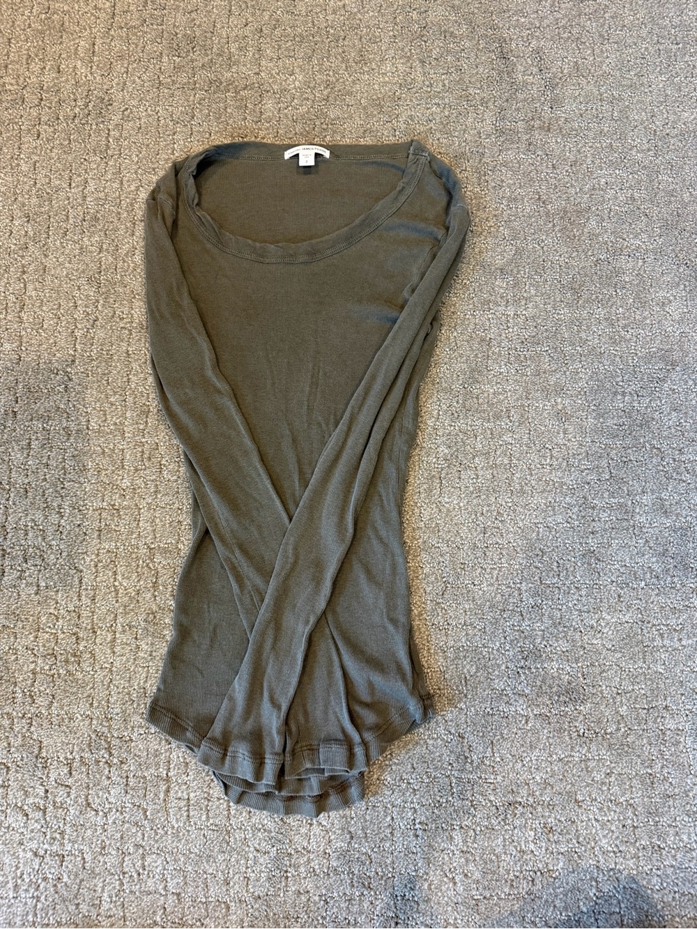 Standard James Perse Scoop neck olive green ribbed top size 2 100% cotton - Picture 10 of 10